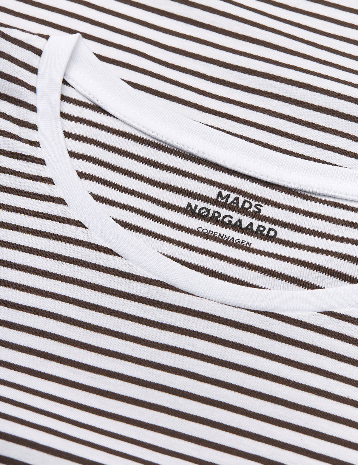 Fine Jersey Stripe Teasy Tee FAV, Turkish Coffee/Brilliant White
