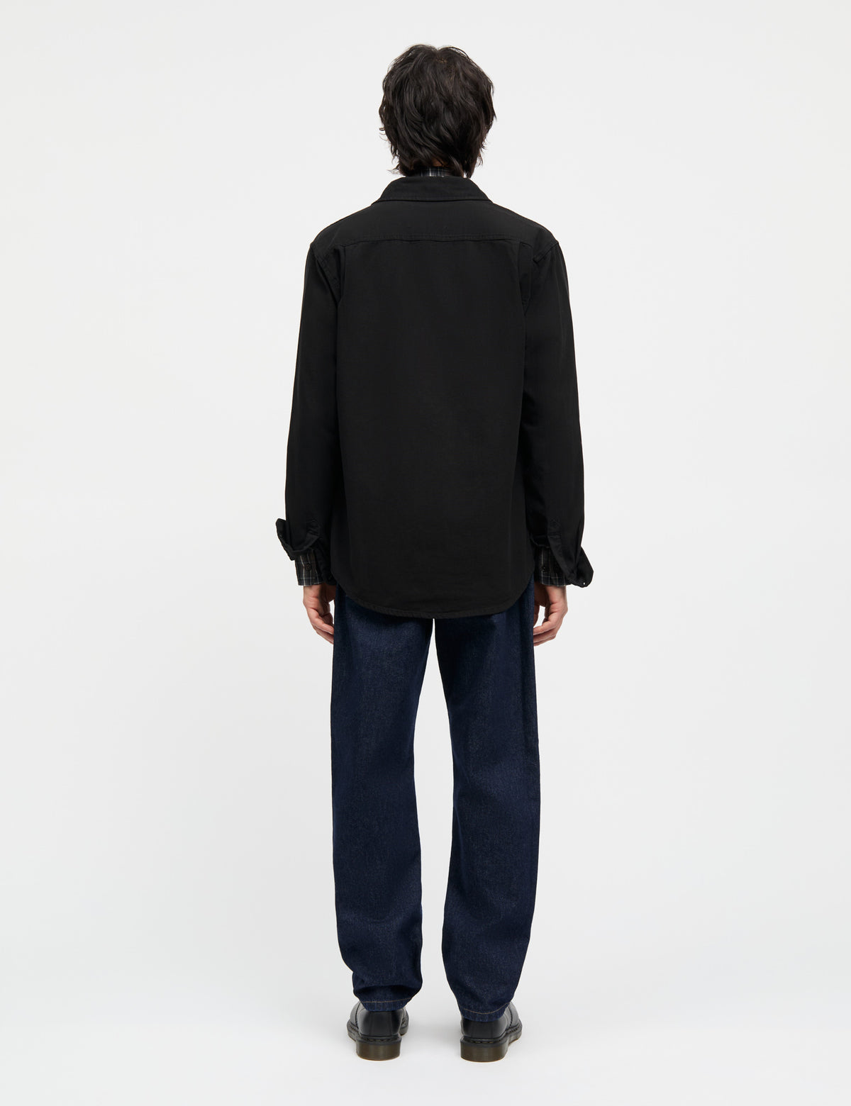 Dyed Canvas Skyler Shirt, Black