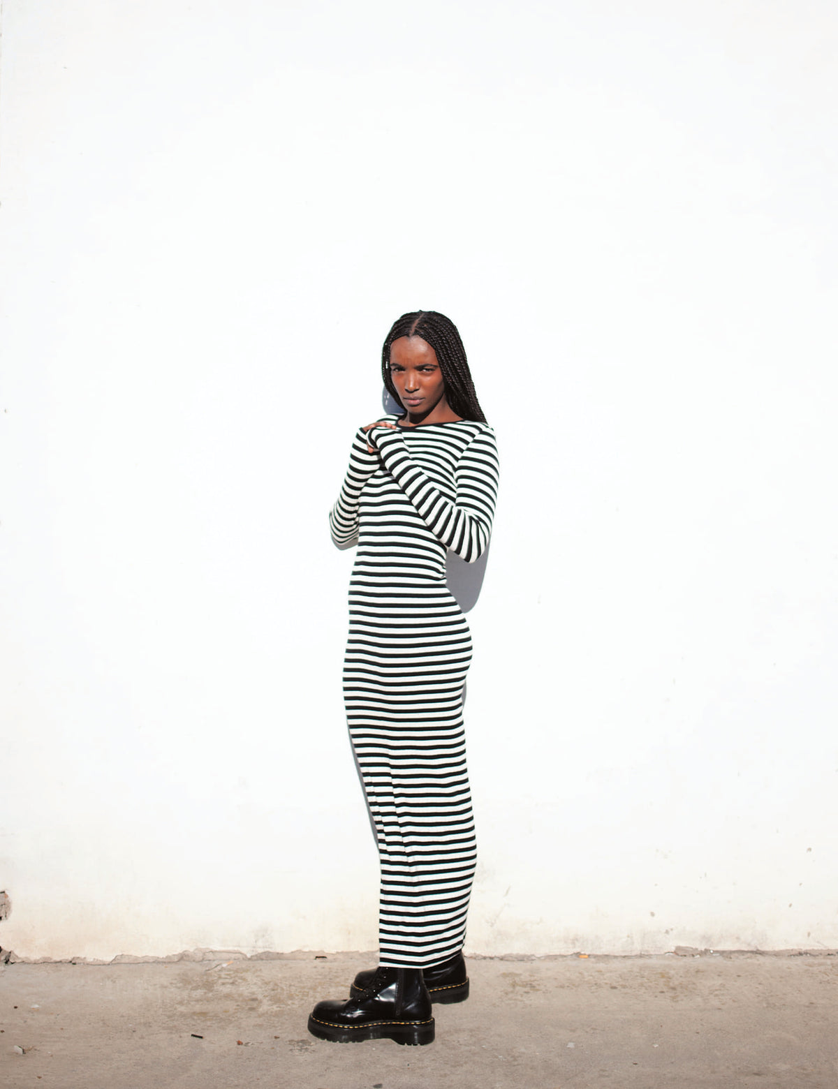 NPS Long John Dress Broadway, Black/Ecru