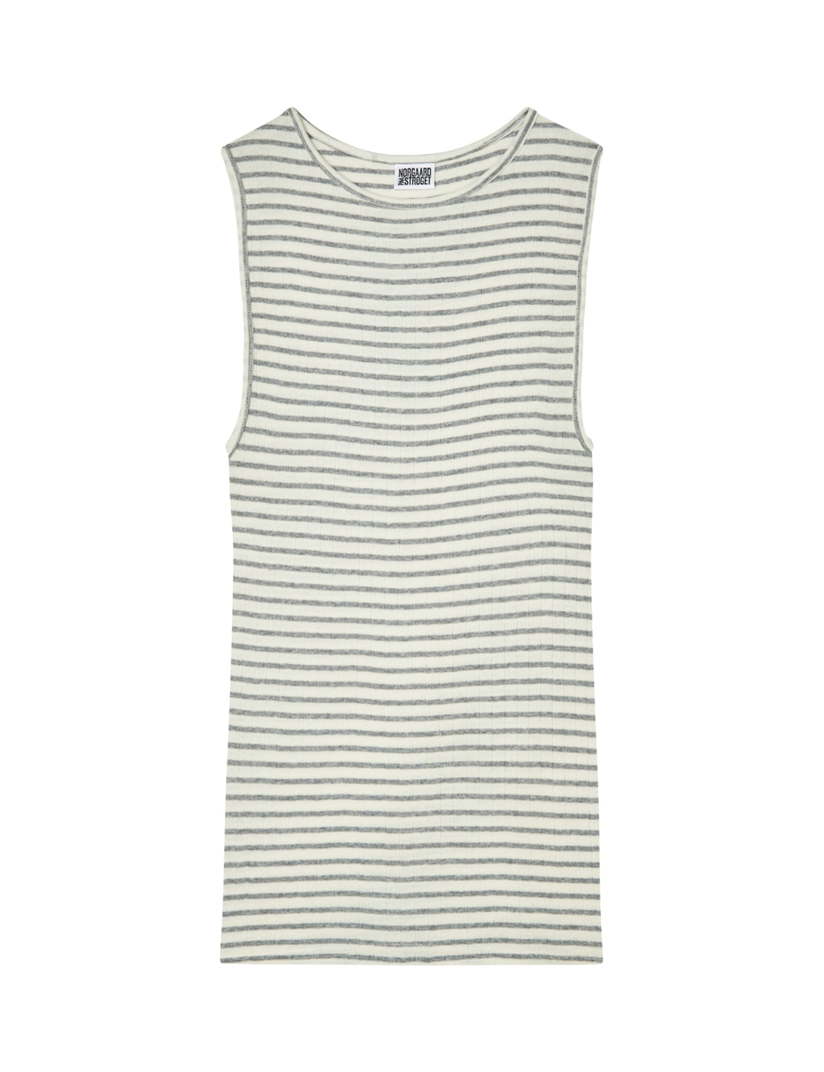 NPS Tank Top NPS Stripe, Ecru/Light Grey