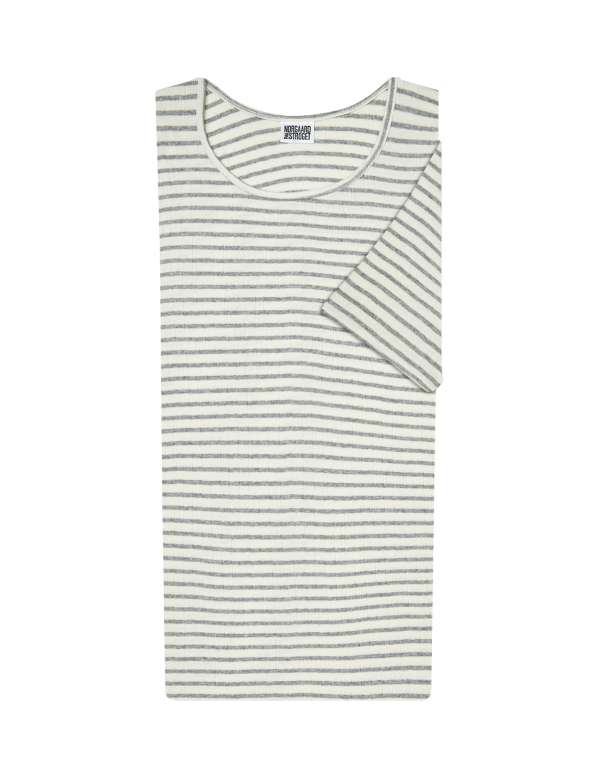 101 Short Sleeve NPS Stripes, Ecru/Light Grey