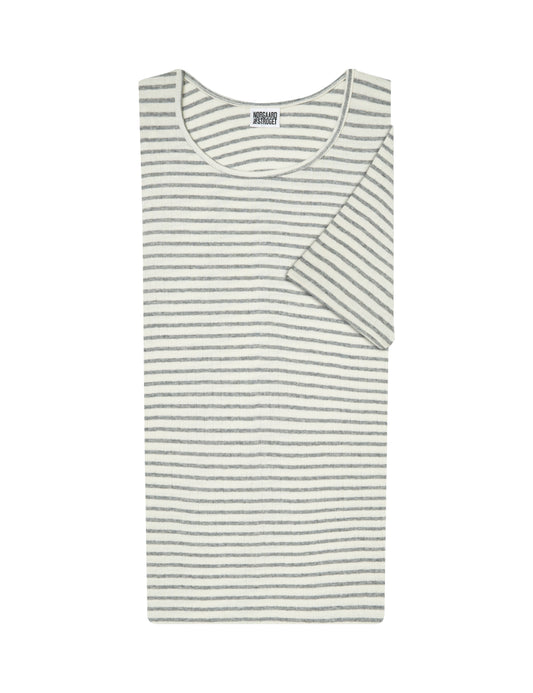 101 Short Sleeve NPS Stripes, Ecru/Light Grey