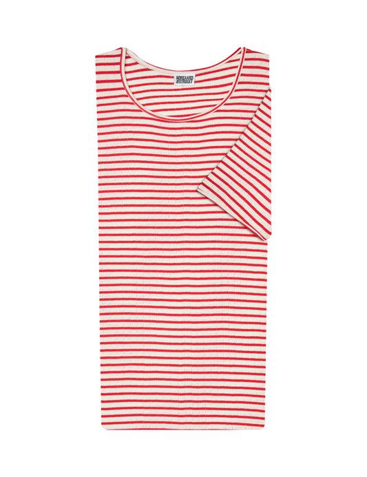 101 Short Sleeve NPS Stripes, Ecru/Red