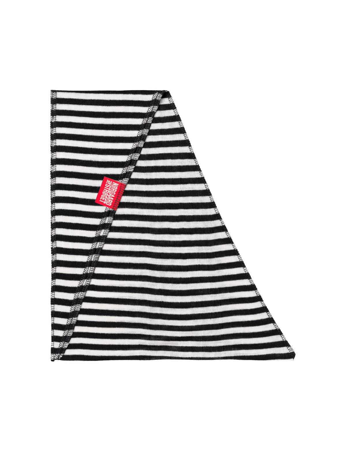 NPS Scarf Triangle Wool, Black/Ecru Stripe