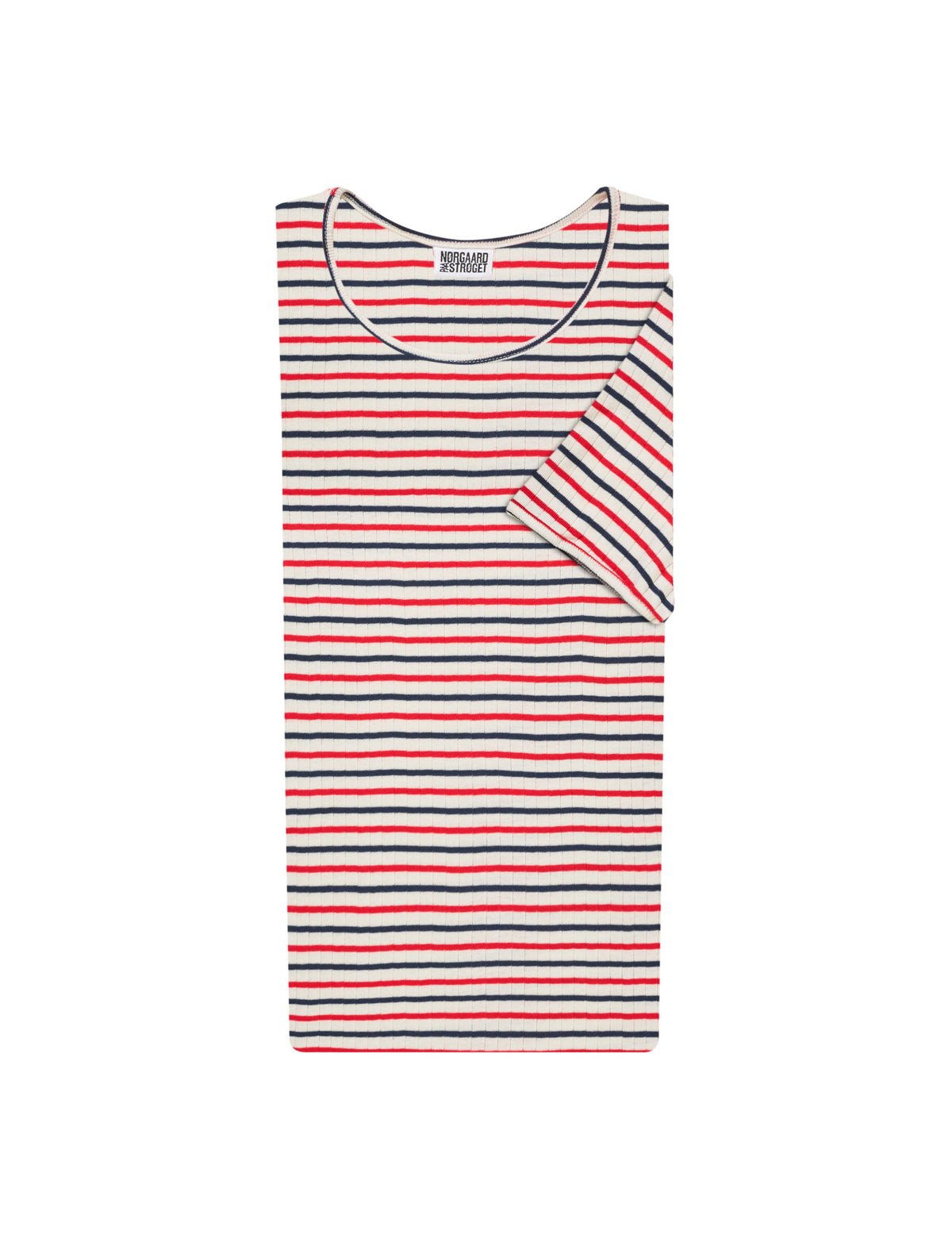 101 Short Sleeve Tricolore, Ecru/Red/Marine