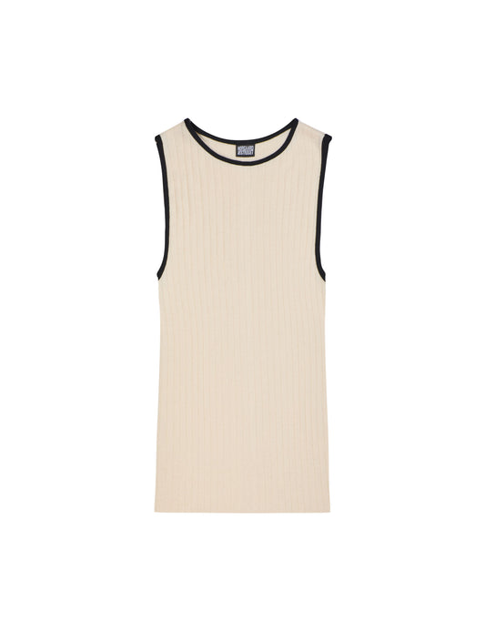 NPS Tank Top Kontrast, Ecru/Black