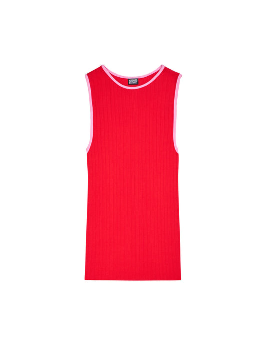 NPS Tank Top Kontrast, Red/Light Pink