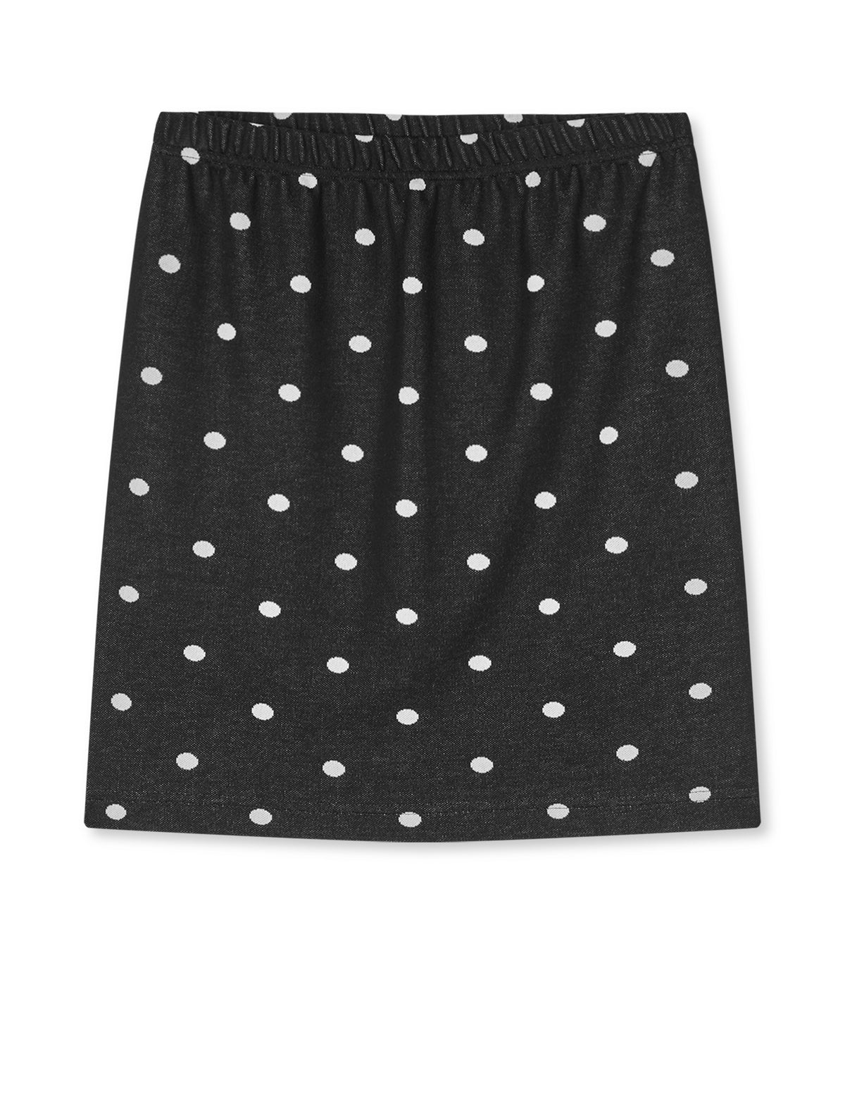 NPS Jaquard Dot Skirt, Black/Ecru