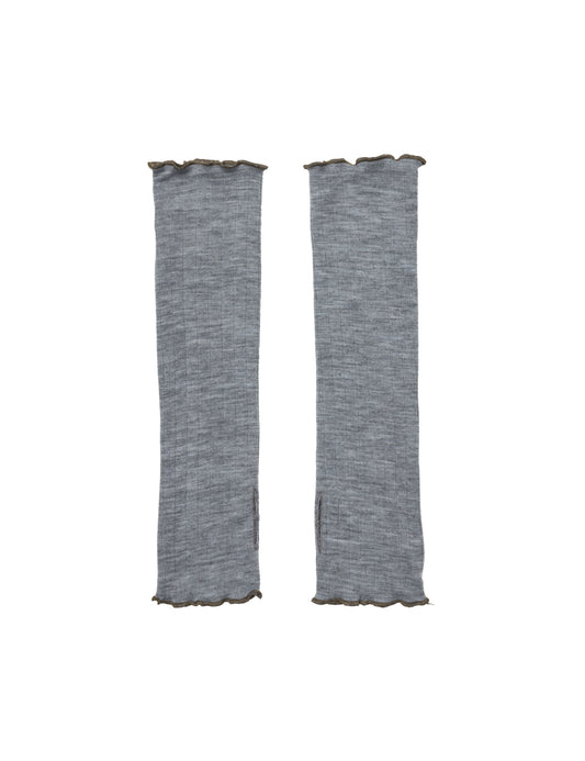 ELLE Wristwarmer Wool, Grey Mel/Capers