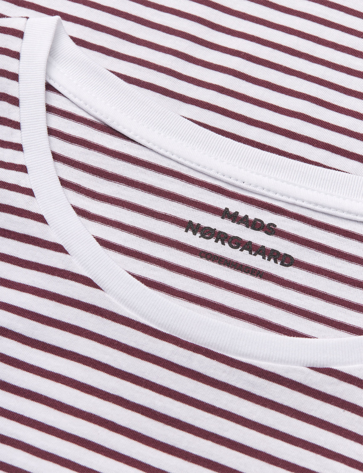 Fine Jersey Stripe Teasy Tee FAV, Brilliant White/Winetasting