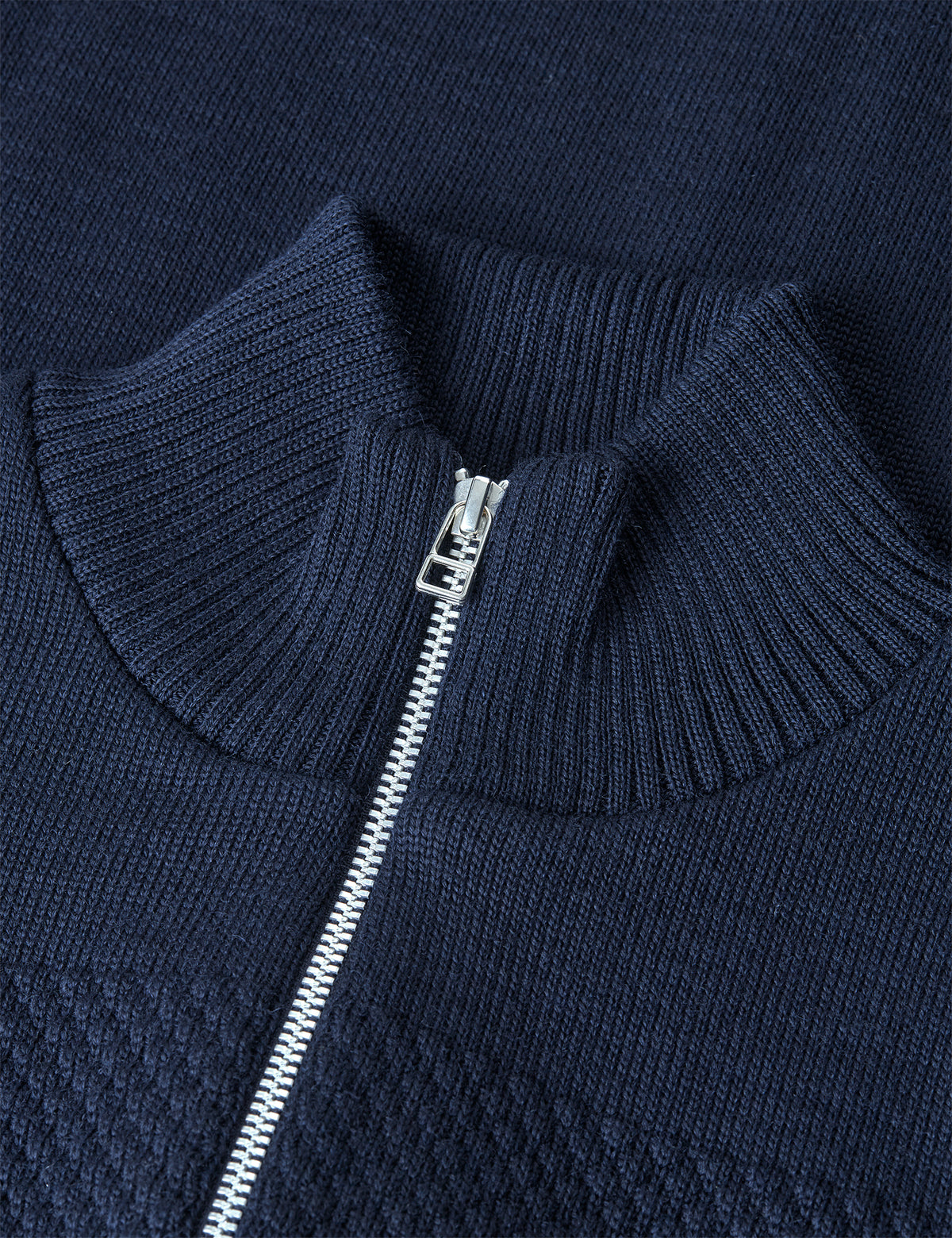 Wool Klemens Zip Knit, Sky Captain