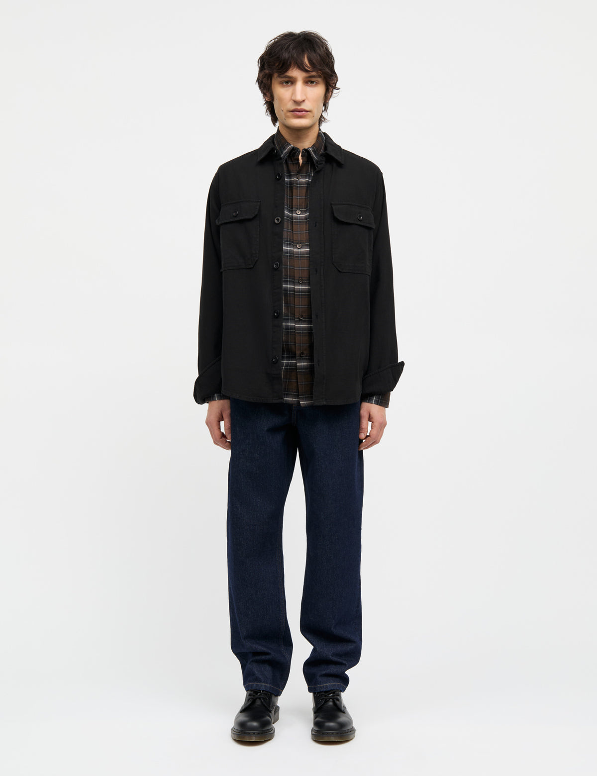 Dyed Canvas Skyler Shirt, Black