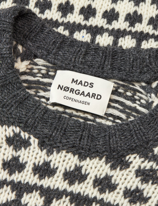 Yota Kilian Sweater, Dark Grey Melange/Winter White