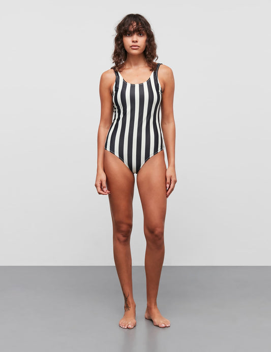 Sallee Swimsuit, Black/Vanilla Ice