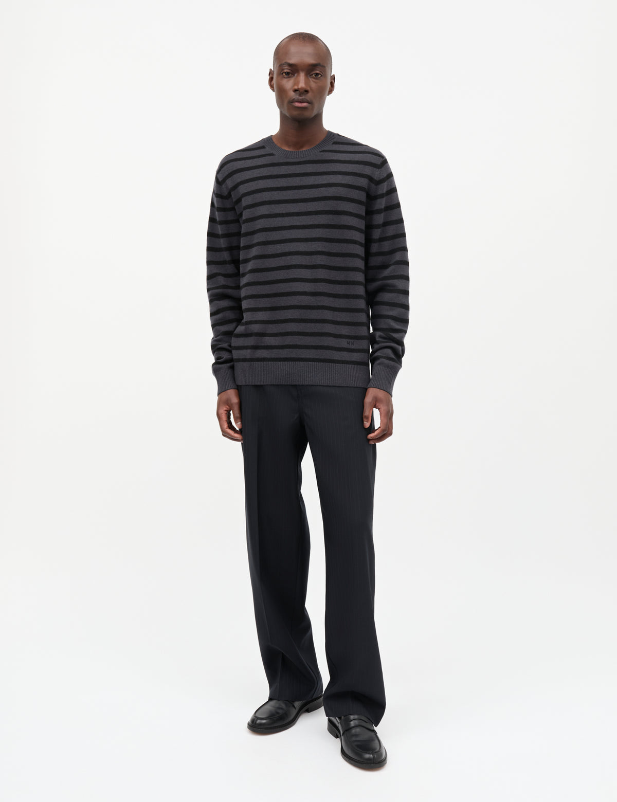 Super Wool Karsten Stripe Knit, Phantom/Black