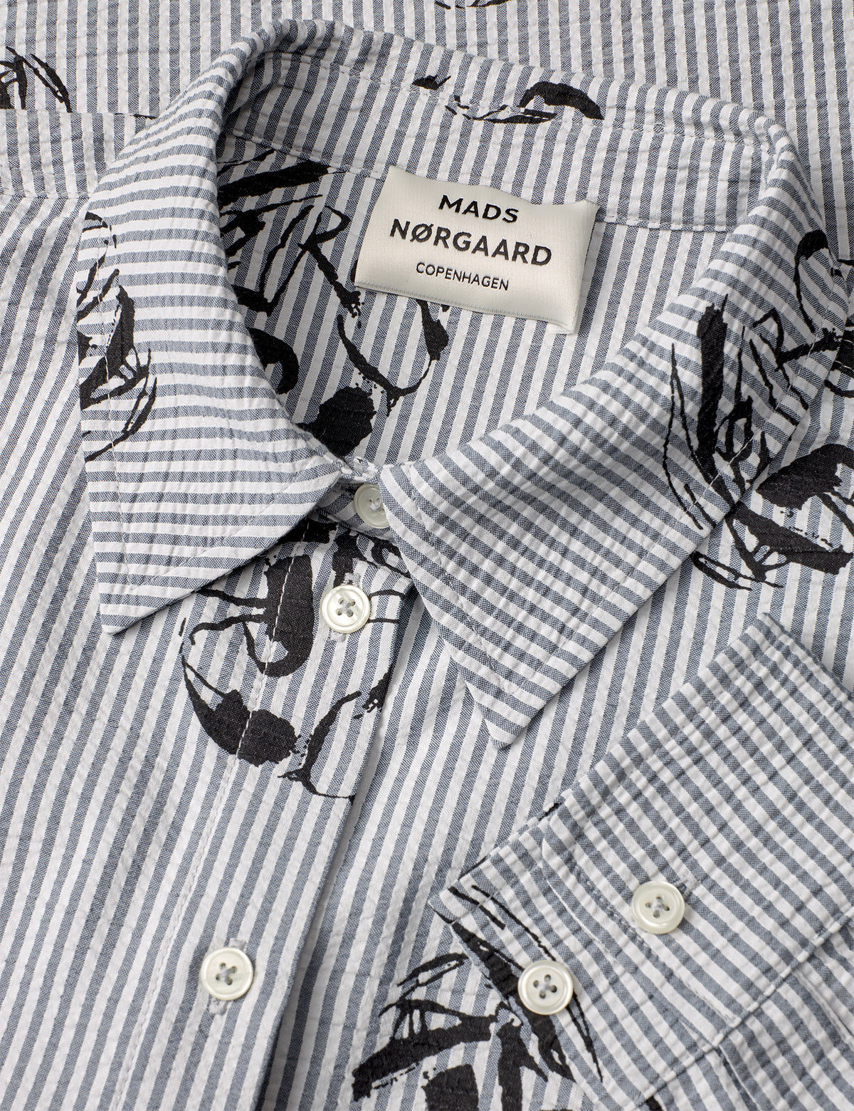Soft Crease Crelly Shirt AOP, Vintage Indigo/Vanilla Ice
