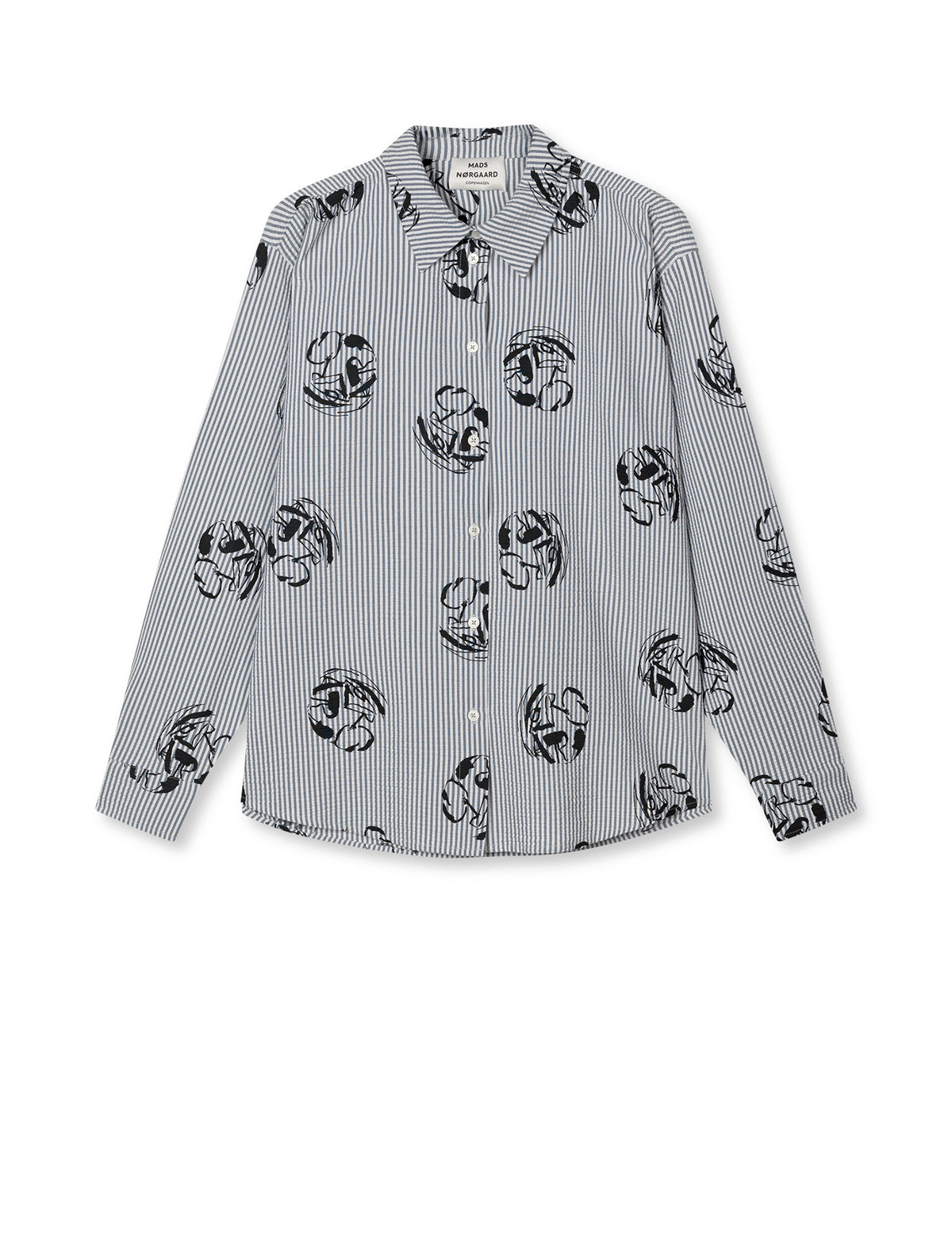 Soft Crease Crelly Shirt AOP, Vintage Indigo/Vanilla Ice