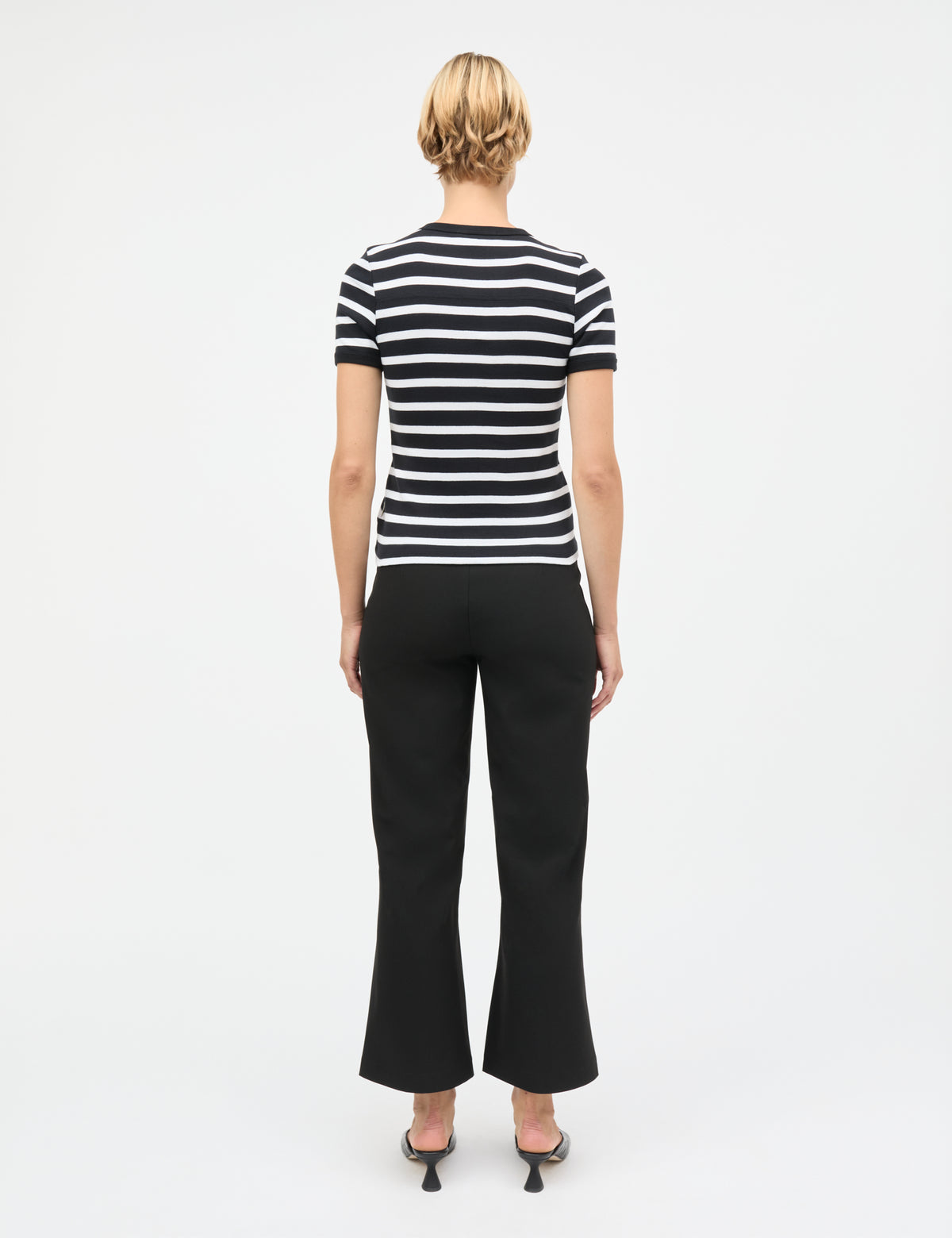 Grace Jersey Stripe June Tee, Black/White
