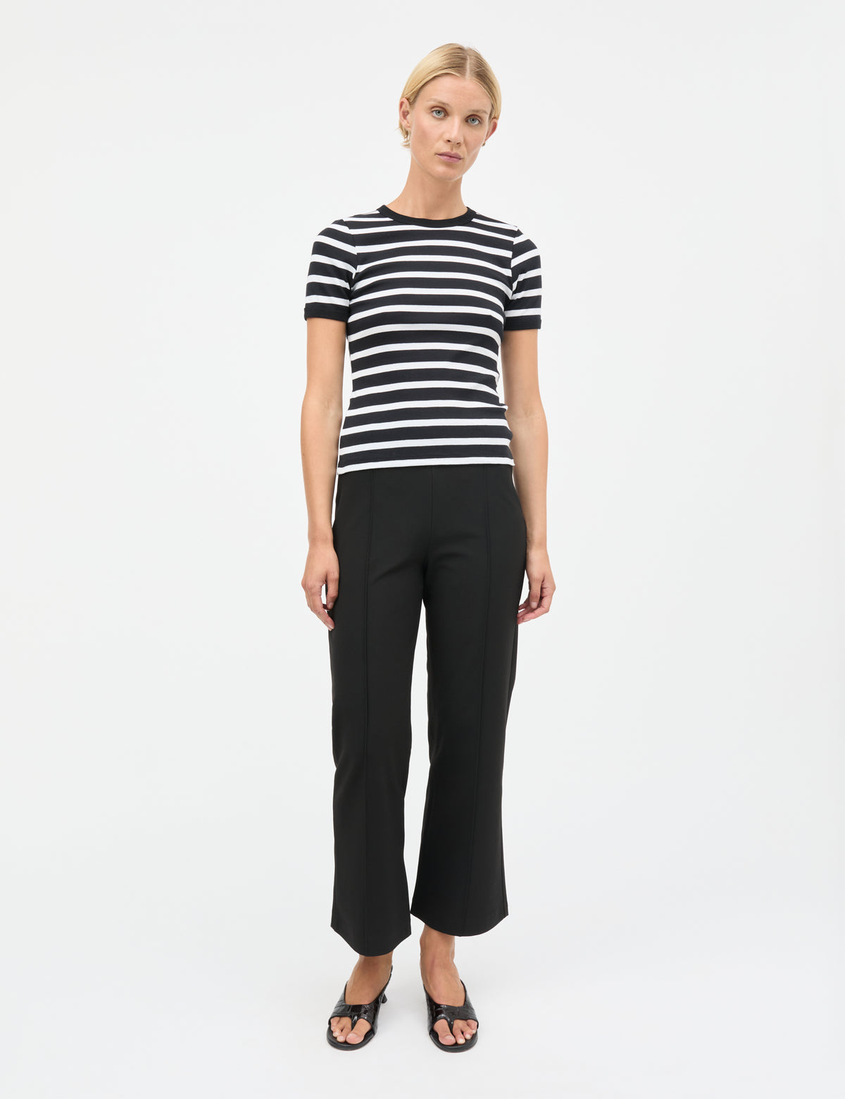 Grace Jersey Stripe June Tee, Black/White