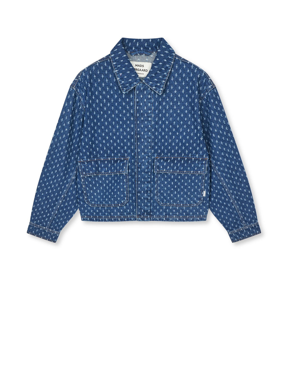 Distres Denim Solar Jacket, Mid Blue Denim