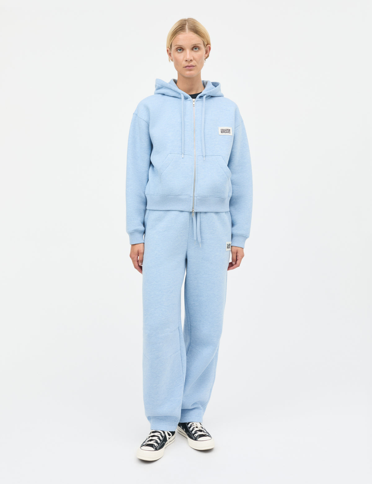Standard Bobo Hood Sweatshirt, Light Blue Melange