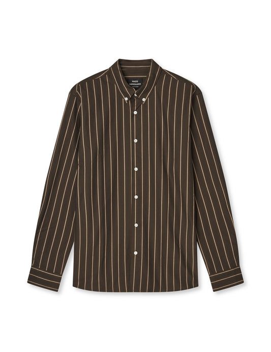 Oxford Sune Stripe Shirt BD FAV, Turkish Coffee/Sky Captain