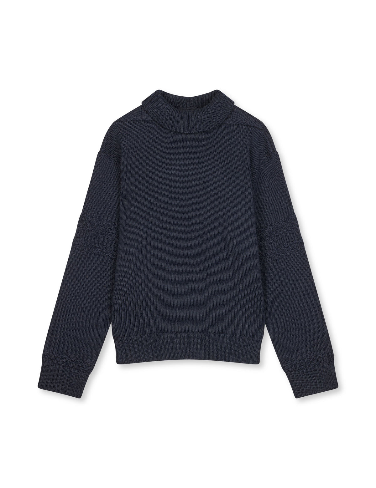 Wool Berthe Turtleneck Sweater, Sky Captain