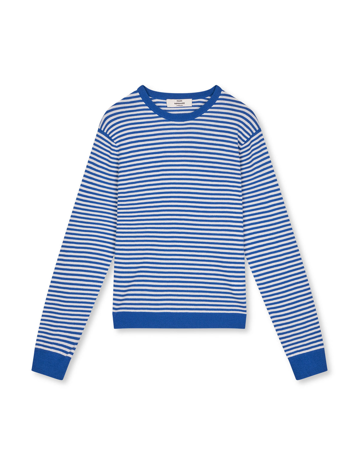 Fine Merino Emma Stripe Knit, Lapis Blue/Vanilla Ice