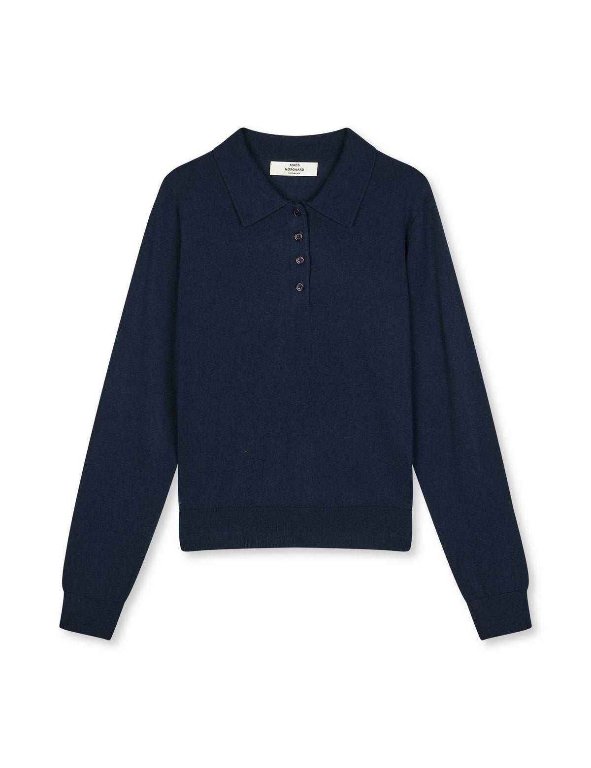 Fine Merino Rosa Polo Knit, Sky Captain