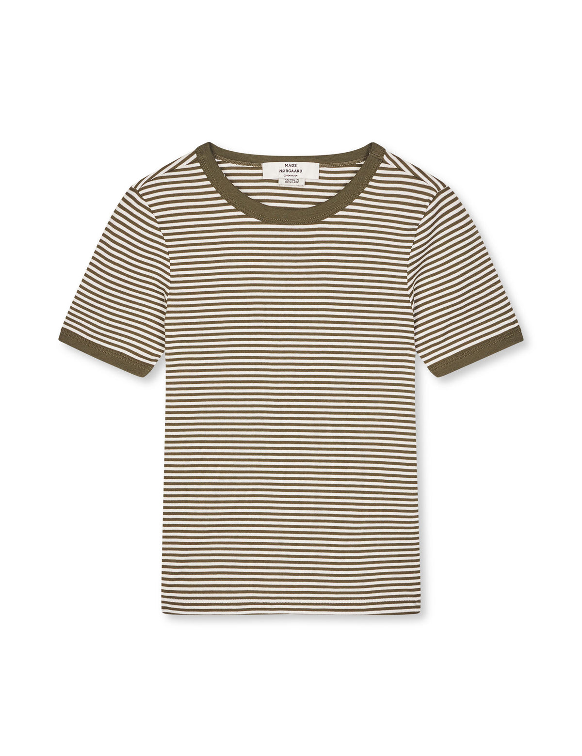 Grace Jersey Stripe June Tee, White/Tarmac