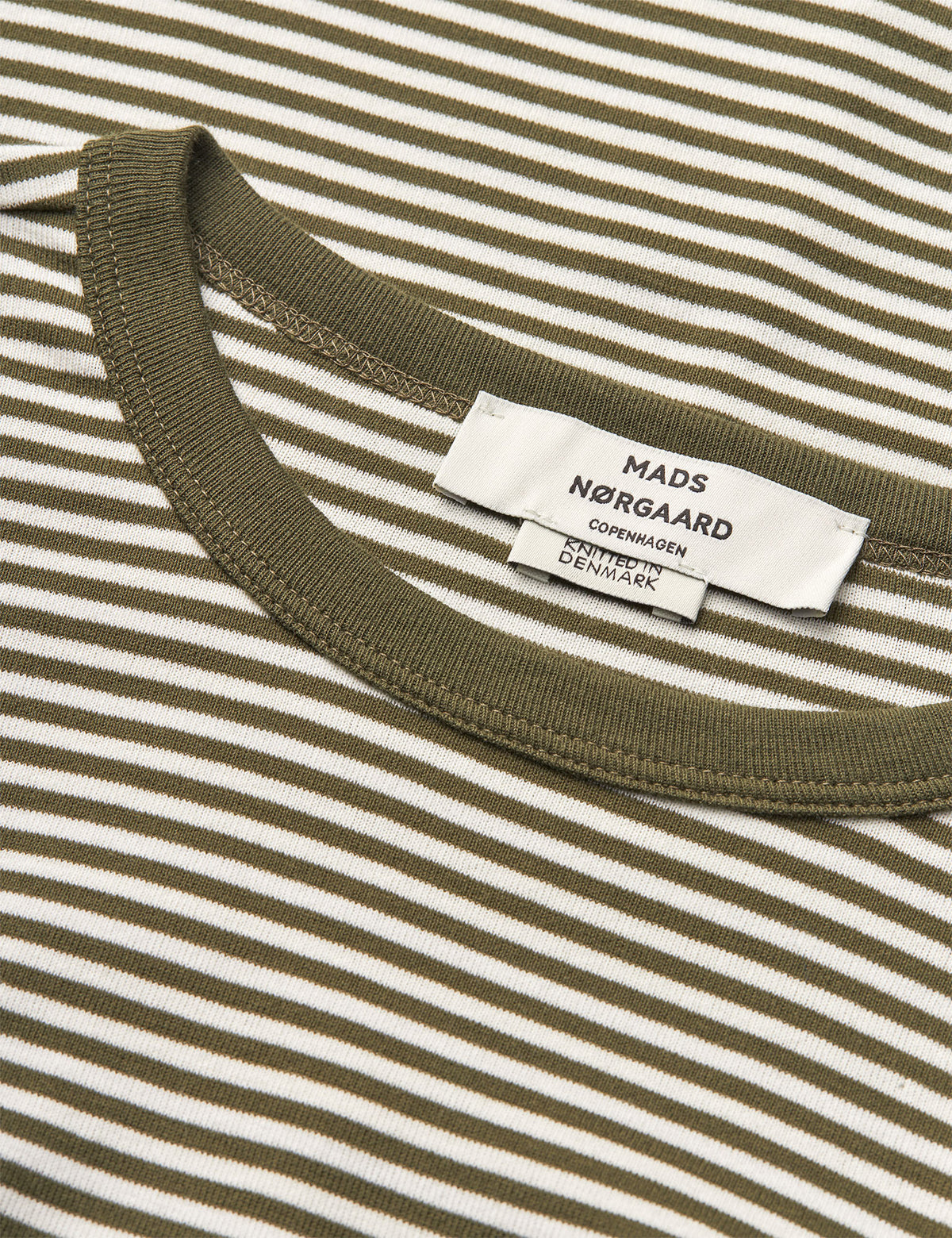 Grace Jersey Stripe Camille Tee LS, White/Tarmac