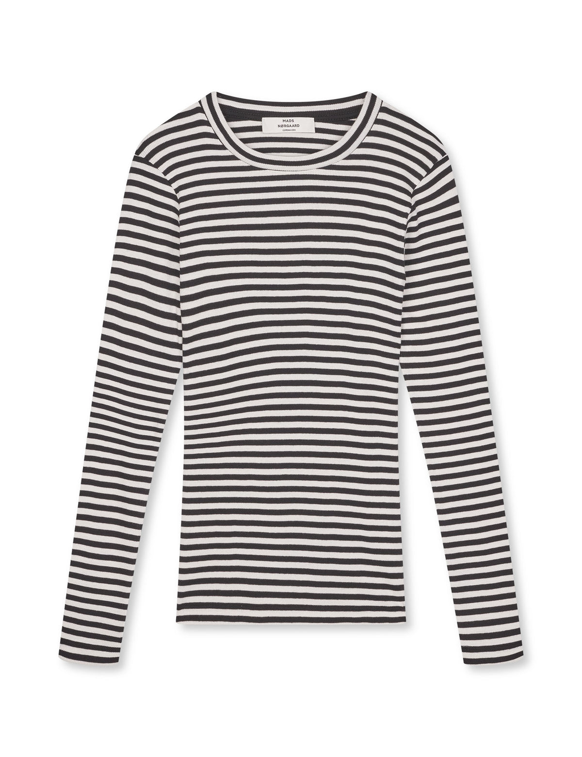 2x2 Cotton Stripe Tuba Tee LS, Black/Vanilla Ice