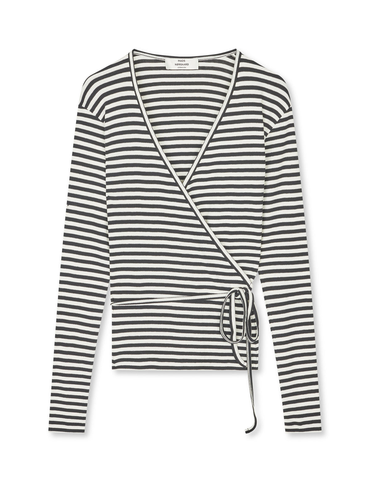 2x2 Cotton Stripe Susi LS Top, Black/Vanilla Ice