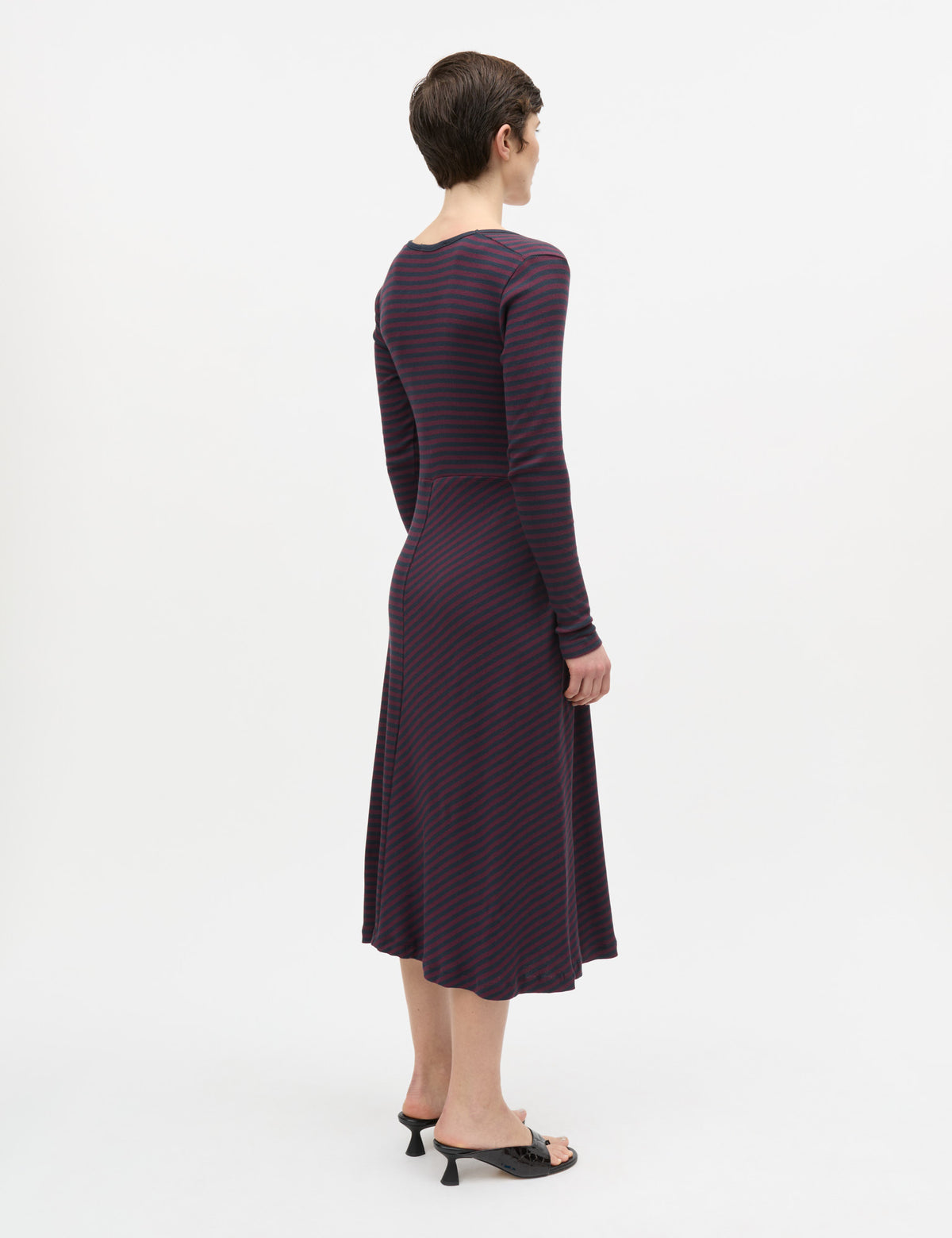 2x2 Cotton Stripe Severa Dress, Sky Captain/Winetasting