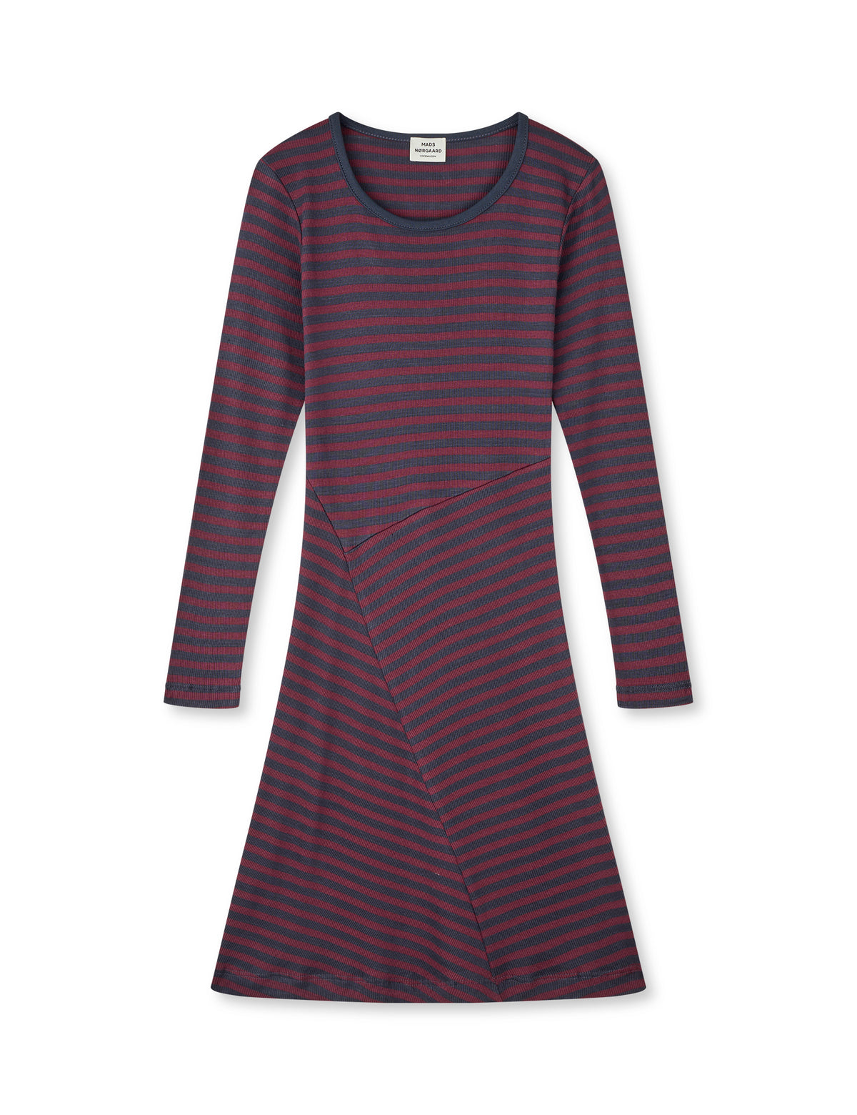 2x2 Cotton Stripe Cille Dress, Sky Captain/Winetasting