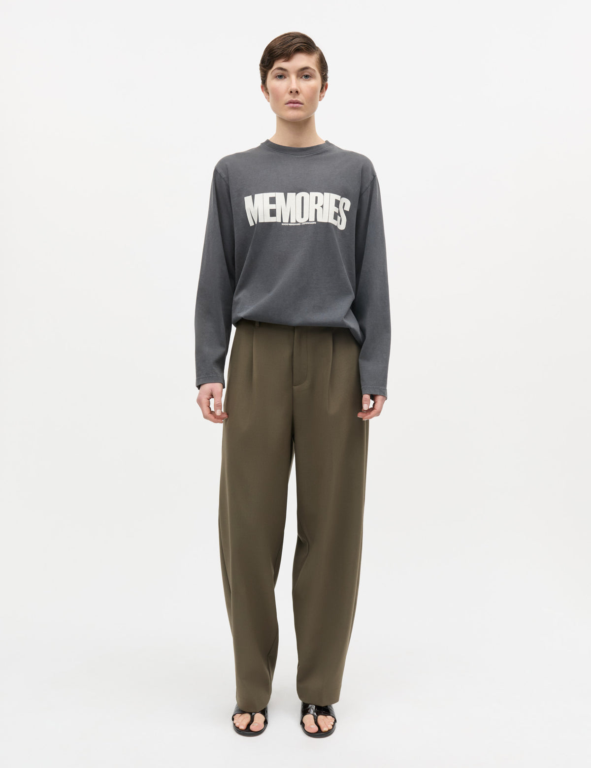 Cotton Jersey Jerry Tee LS, Washed Black