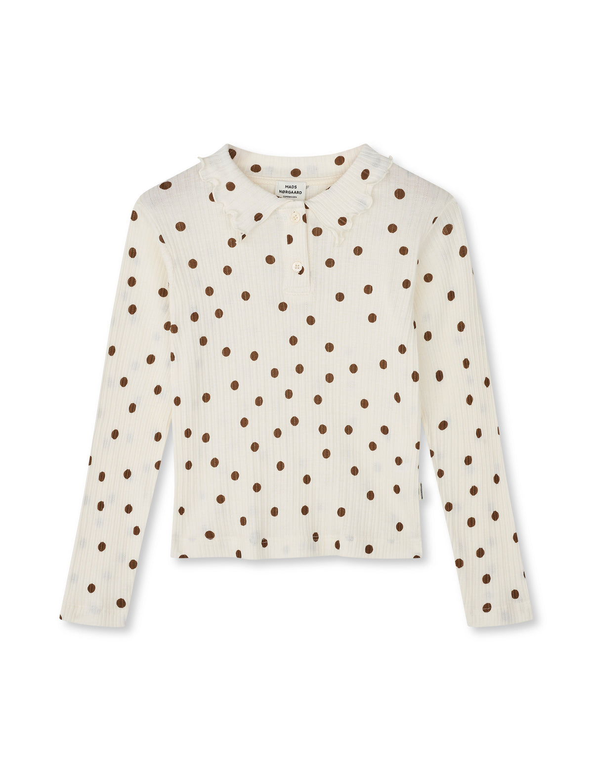 Pointella Lakita Polo Tee L/S AOP, Vanilla Ice/Cocoa