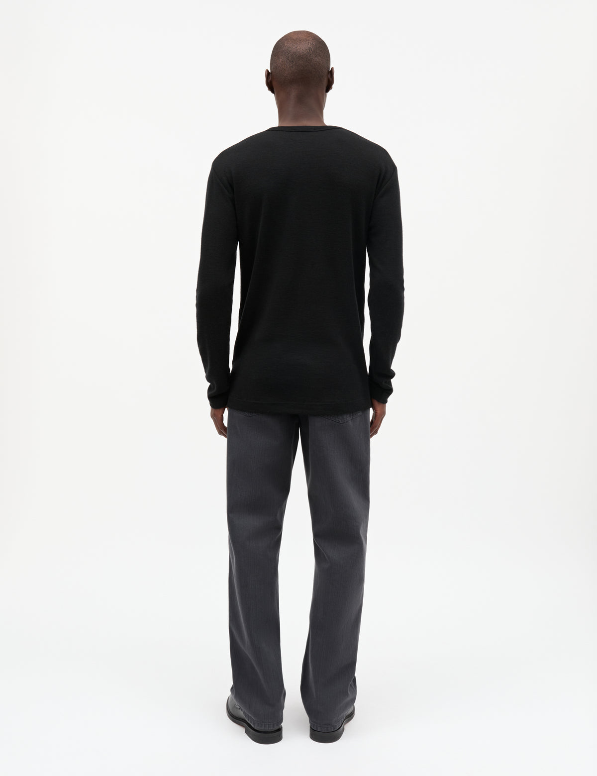 Fine Wool Solid Tobias Knit, Black