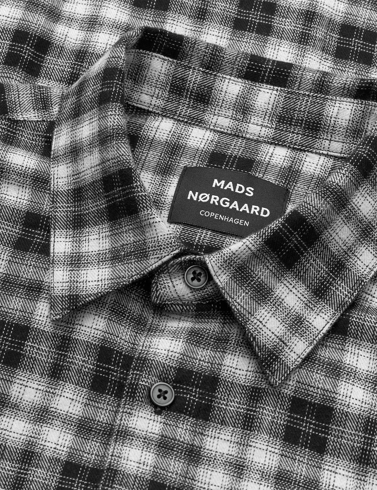 Brushed Flannel Marcel Mix Shirt CH, Black/White Check