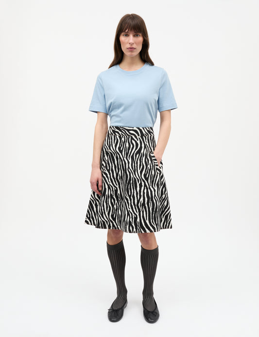 Mock Twill Stelly AOP Skirt, Zebra