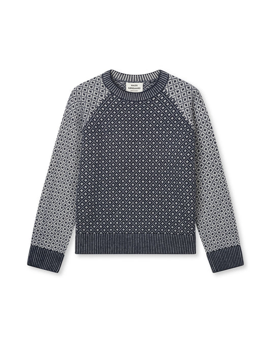 Super Wool Sofie Iceland Sweater, Sky Captain/Vanilla Ice