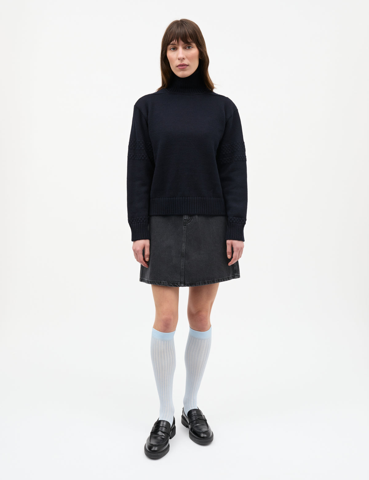 Salvo Denim Riri Skirt, Black Stone Wash