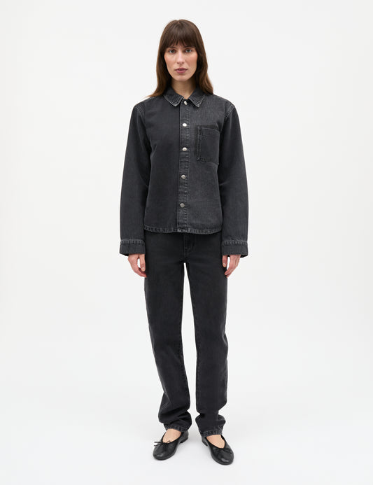 Salvo Denim Crash Shirt, Black Stone Wash