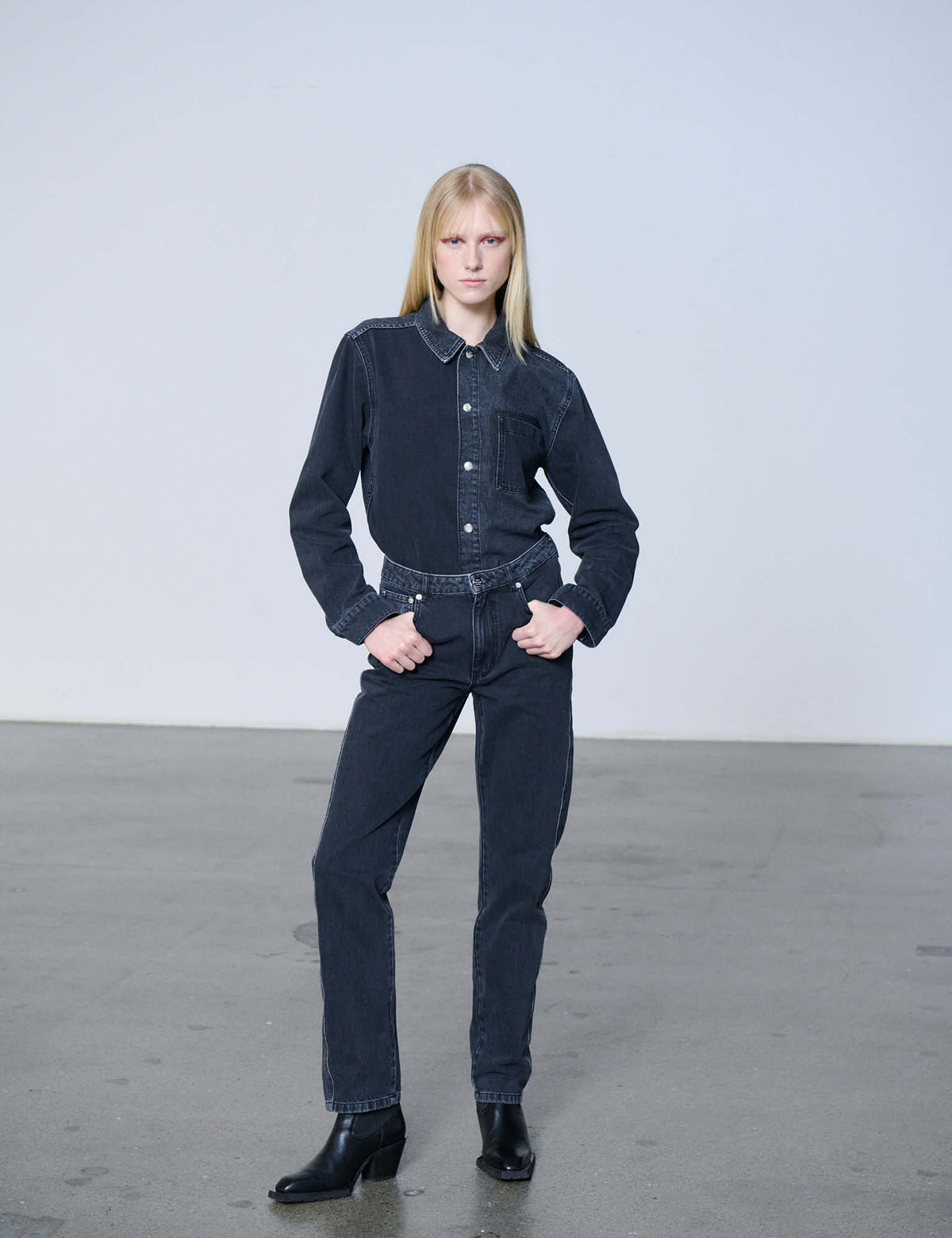 Salvo Denim Regy Jeans, Black Stone Wash