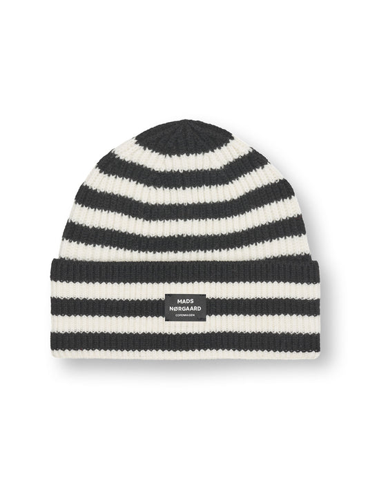 One Wool Bran Beanie, Black/White
