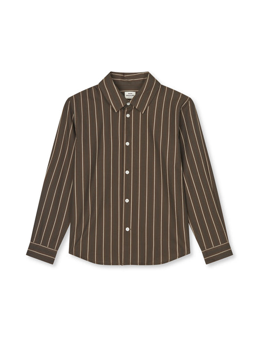 Oxford Svante Stripe Shirt, Turkish Coffee/Sky Captain