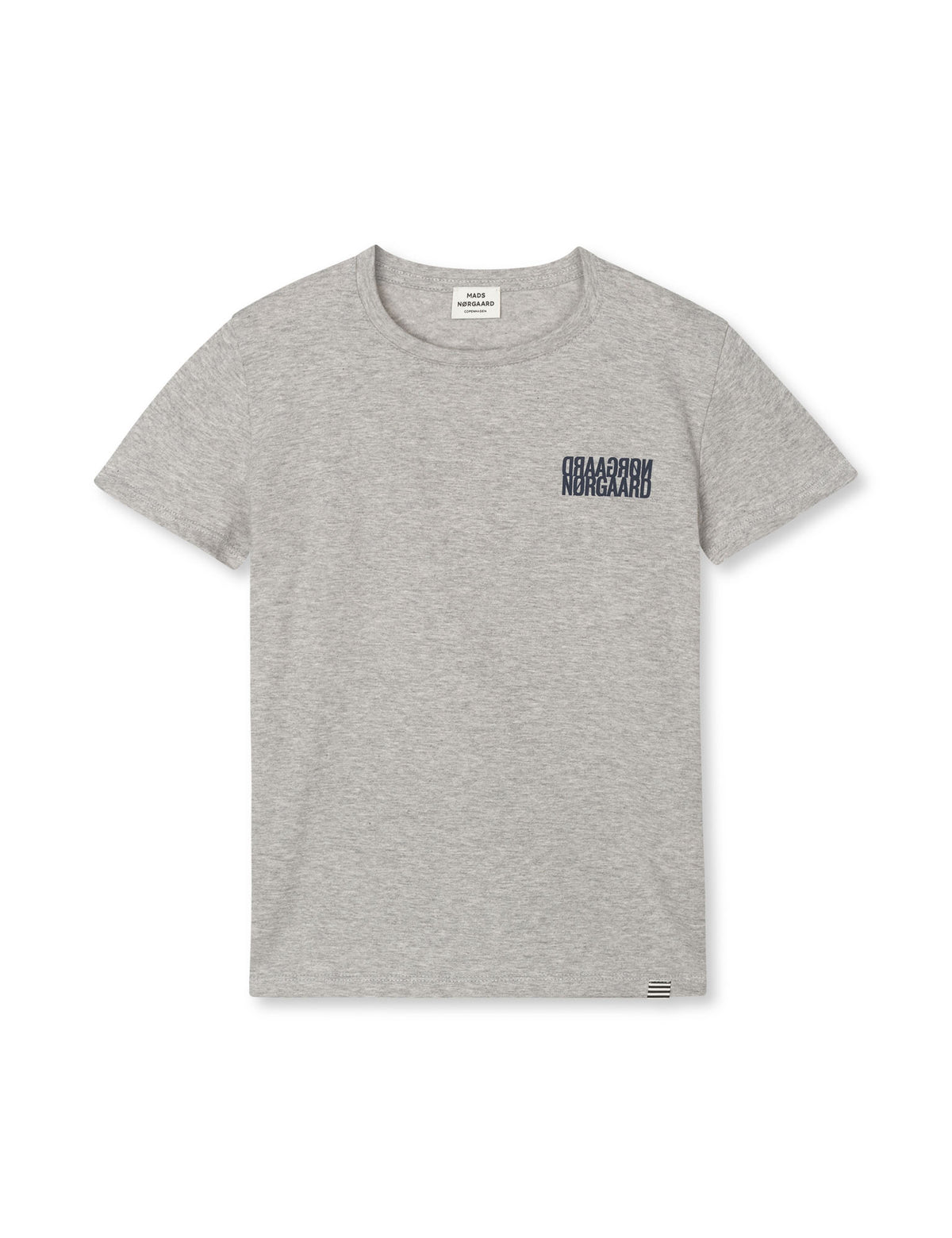 Single Cotton Tuvina mini mirror Tee, Mid Grey Melange