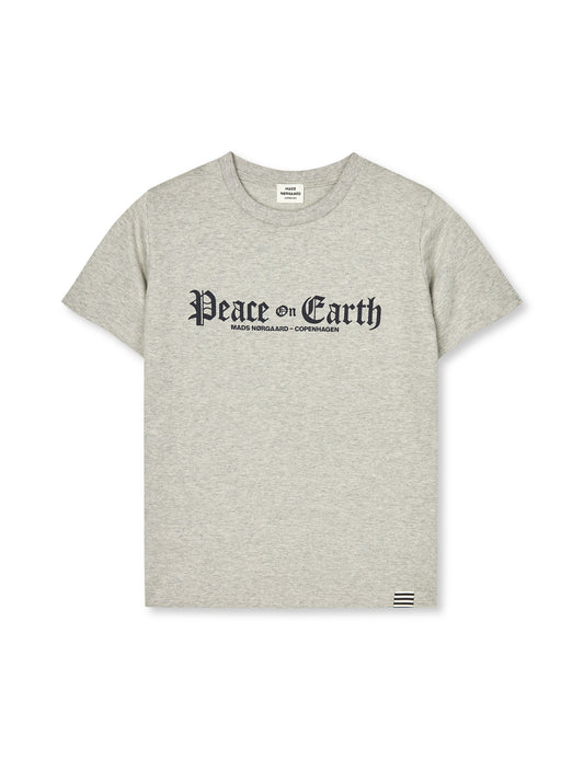 Printed Tee Thorlino Peace Tee, Mid Grey Melange